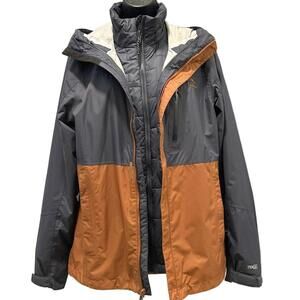 L.L. Bean Trail Model Waterproof 3-in-1 Jacket "Gray / Orange" Men's S